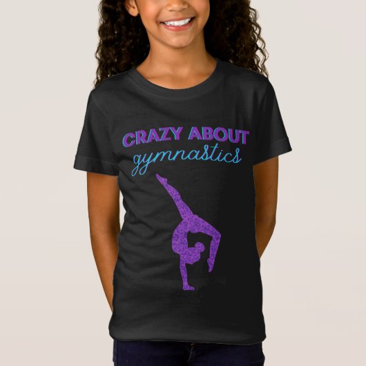Crazy Over Gymnastiek Paars en Aqua T-Shirt (Voorkant)