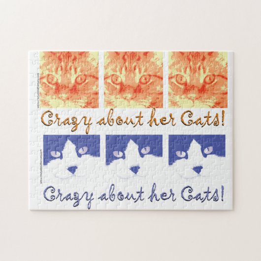 Crazy over haar katten legpuzzel (Horizontaal)