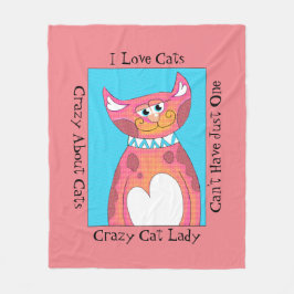Crazy over Katten Fleece Blanket