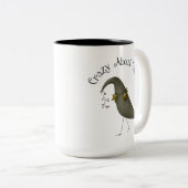 Crazy over kroegen primitieve rij tweekleurige koffiemok (Voorkant rechts)