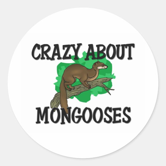 Crazy over Mongooses Ronde Sticker (Voorkant)
