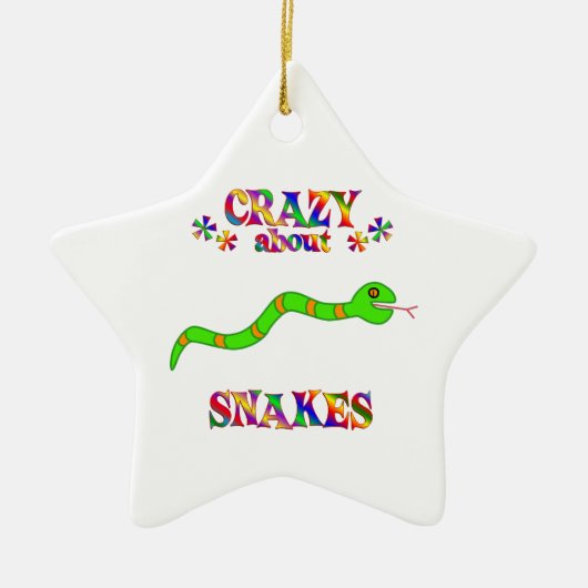 Crazy over slangen keramisch ornament (Voorkant)