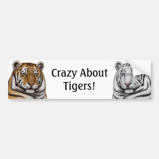 Crazy Over Tigers Bumpersticker (Voorkant)