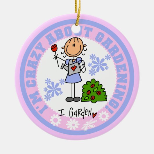 Crazy over tuinieren keramisch ornament (Voorkant)