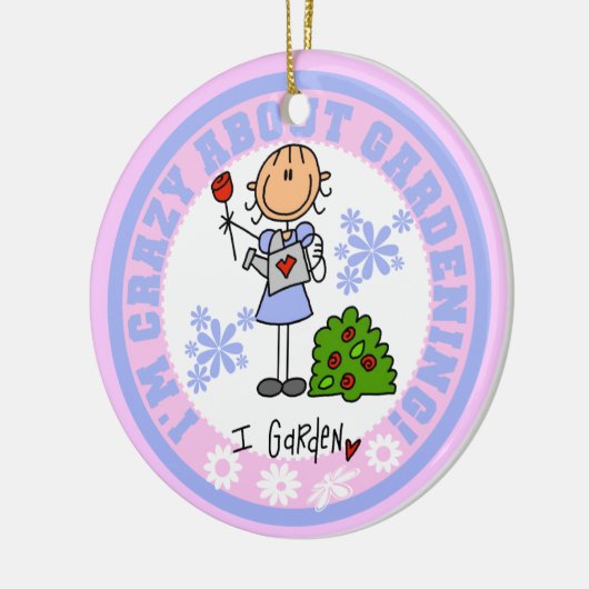 Crazy over tuinieren keramisch ornament (Links)