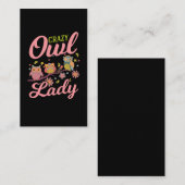 Crazy Owl Lady Colorful Owls Visitekaartje (Voorkant / Achterkant)