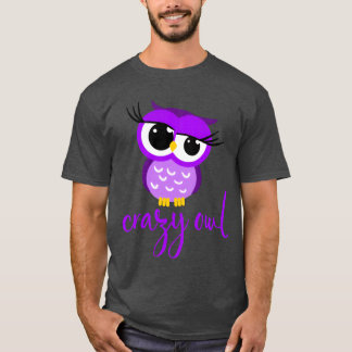 Crazy Owl Lady Cute Nocturnal Bird Predator Birds T-shirt
