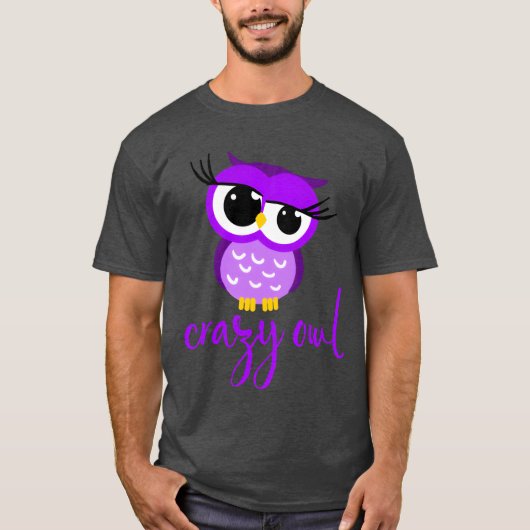Crazy Owl Lady Cute Nocturnal Bird Predator Birds T-shirt (Voorkant)
