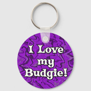 Crazy Paars I Love my Budgie Sleutelhanger