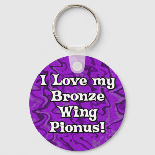 Crazy Paarse Bronze Wing Pionus Sleutelhanger
