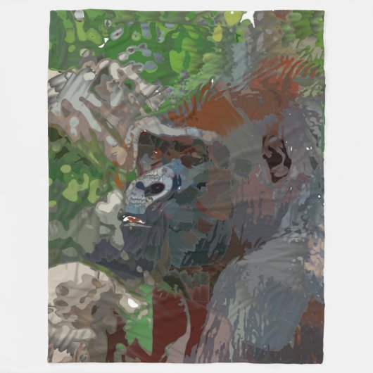 Crazy Paint - Gorilla Fleece Deken (Voorkant)
