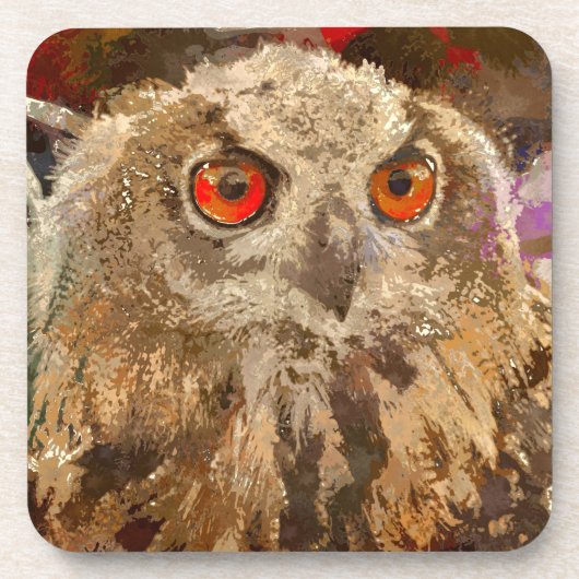 Crazy Paint - Owl Bier Onderzetter (Voorkant)