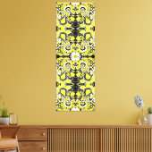 Crazy Paisley Kaleidoscoop Geel & Zwart Canvas Afdruk (Insitu (Woonkamer))