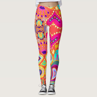 Crazy Paisley Oranje Leggings