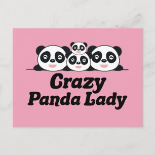 Crazy Panda Lady Briefkaart