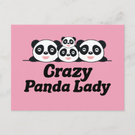 Crazy Panda Lady Briefkaart