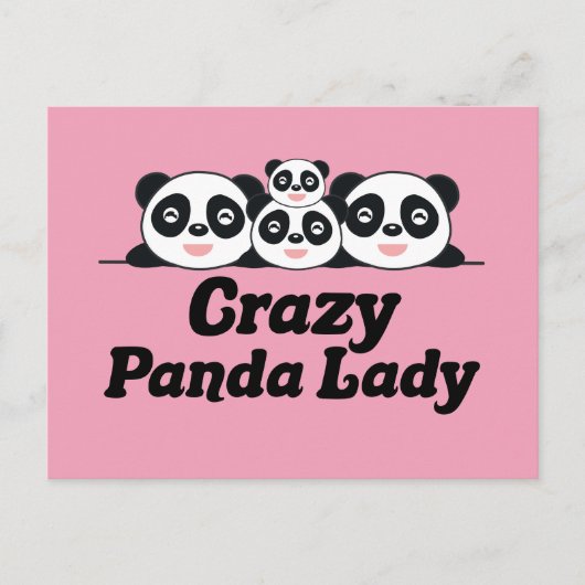 Crazy Panda Lady Briefkaart (Voorkant)