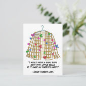 Crazy parrot dame briefkaart (Staand voorkant)