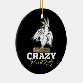 Crazy Parrot Lady Keramisch Ornament (Rechts)