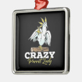 Crazy Parrot Lady Metalen Ornament (Links)