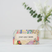 Crazy Patchwork Quilt Design Visitekaartje (Staand voorkant)