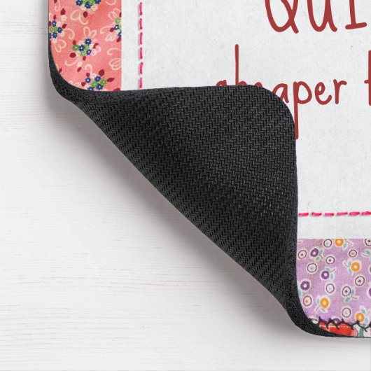 Crazy Patchwork Quilt met leuke quote Muismat (Hoek)