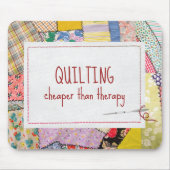 Crazy Patchwork Quilt met leuke quote Muismat (Voorkant)