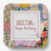 Crazy Patchwork Quilt met leuke quote Papieren Bordje (Voorkant)