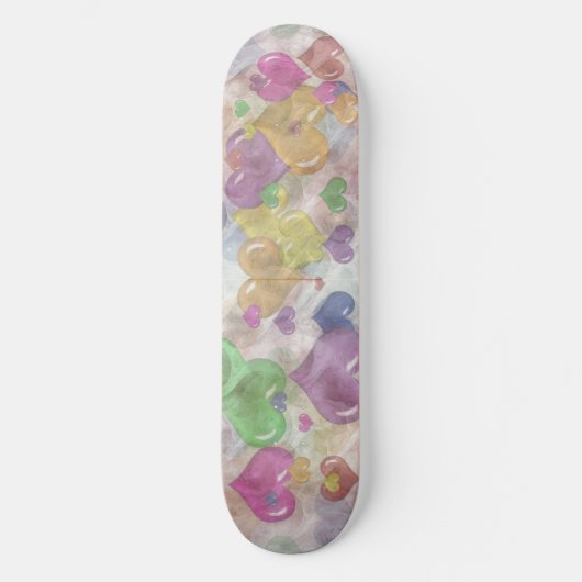 Crazy Pattern Rainbow Hearts Meisjes Skatedeck Persoonlijk Skateboard (Voorkant)
