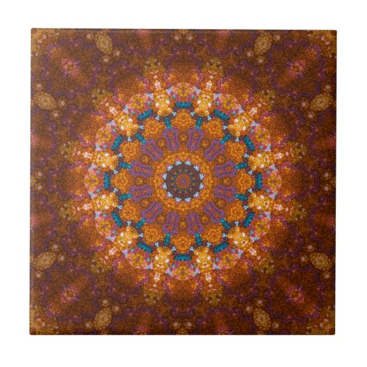 Crazy Pave Patio Mandala Tile Tegeltje (Voorkant)