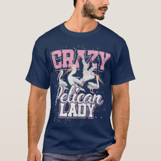 Crazy Pelican Lady Grunge T-shirt