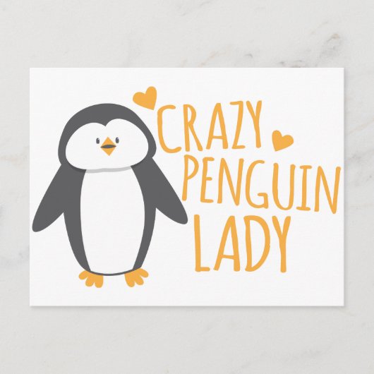 Crazy Penguin Lady Briefkaart (Voorkant)