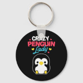 Crazy Penguin Lady Sleutelhanger (Voorkant)