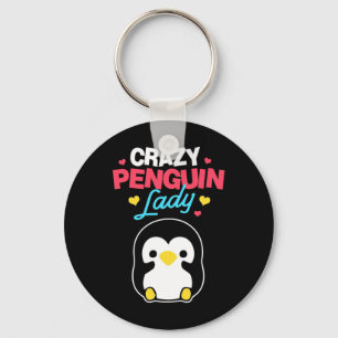 Crazy Penguin Lady Sleutelhanger