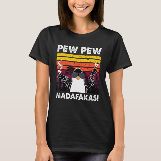 Crazy Penguin Mannen Pew Pew Madafakas 1 T-shirt (Voorkant)