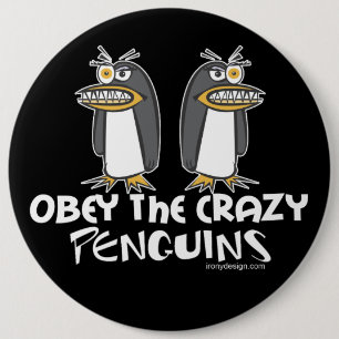 Crazy Penguins Ronde Button 6,0 Cm