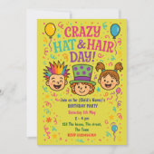 Crazy Pet & Hair Day Kinderverjaardagsfeestje Kaart (Voorkant)