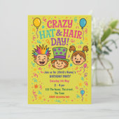 Crazy Pet & Hair Day Kinderverjaardagsfeestje Kaart (Staand voorkant)