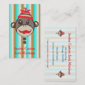 Crazy Pet Sock Monkey Etsy Desinger Creative Visitekaartje (Voorkant / Achterkant)