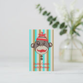Crazy Pet Sock Monkey Etsy Desinger Creative Visitekaartje (Staand voorkant)