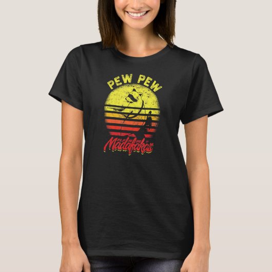 Crazy Pew Pew Madafakas Raccoon T-shirt (Voorkant)
