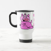 "Crazy Pg Lady" Roze Cartoon Pig Aluminium Mok (Links)
