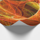 CRAZY PHOTON Abstract Geel Oranje Fractale cirkels Cadeaupapier (Hoek)