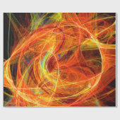 CRAZY PHOTON Abstract Geel Oranje Fractale cirkels Cadeaupapier (Vlak)