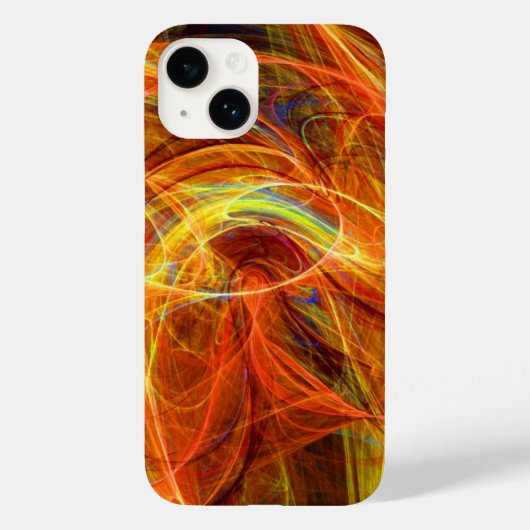 CRAZY PHOTON Abstract Geel Oranje Fractale cirkels Case-Mate iPhone Case (Achterkant)