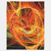CRAZY PHOTON Abstract Geel Oranje Fractale cirkels Fleece Deken (Voorkant)