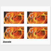 CRAZY PHOTON Abstract Geel Oranje Fractale cirkels Rechthoekige Sticker (Vel)