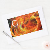 CRAZY PHOTON Abstract Geel Oranje Fractale cirkels Rechthoekige Sticker (Envelop)