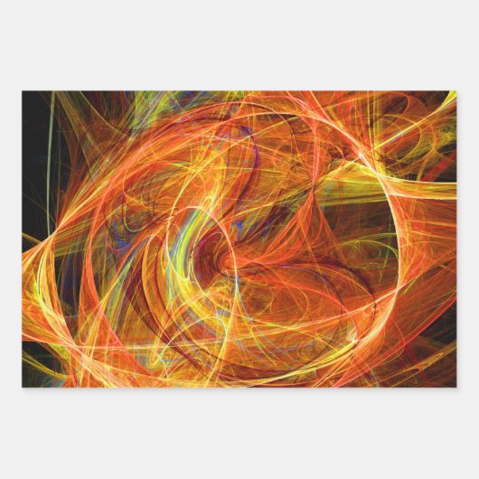 CRAZY PHOTON Abstracte kleurrijke fractale cirkels Inpakpapier Vel (Voorkant 2)