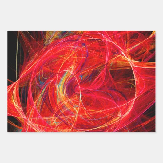 CRAZY PHOTON Abstracte kleurrijke fractale cirkels Inpakpapier Vel (Voorkant)